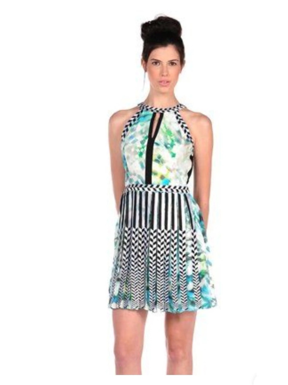 Parker Selita Silk Printed Halter Mini Dress XS